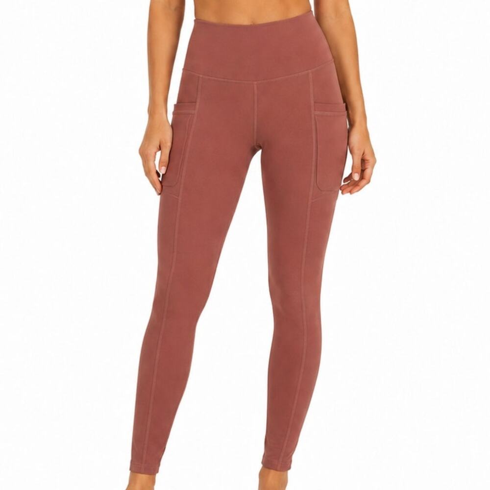 Gilly Hicks NWT Womens M Go Curvy Recharge Rust Pocket High Rise Leggings